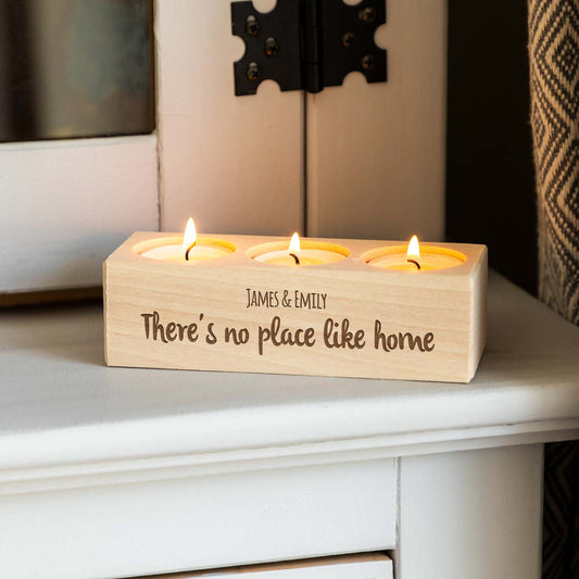 Personalised No Place Like Home Candle Holder