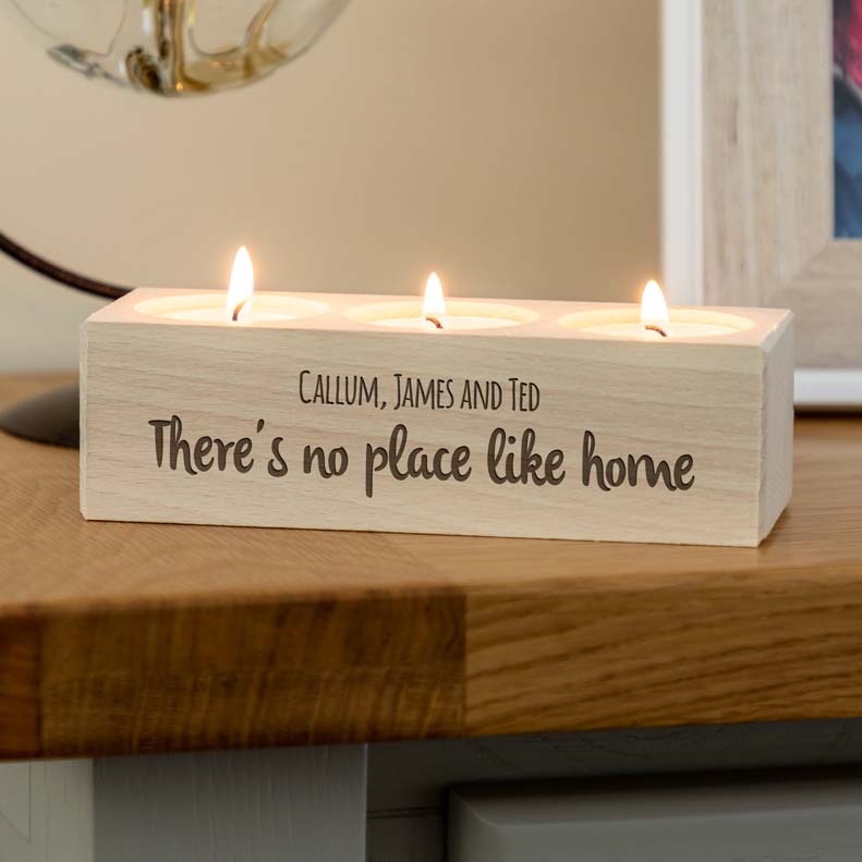 Personalised No Place Like Home Candle Holder