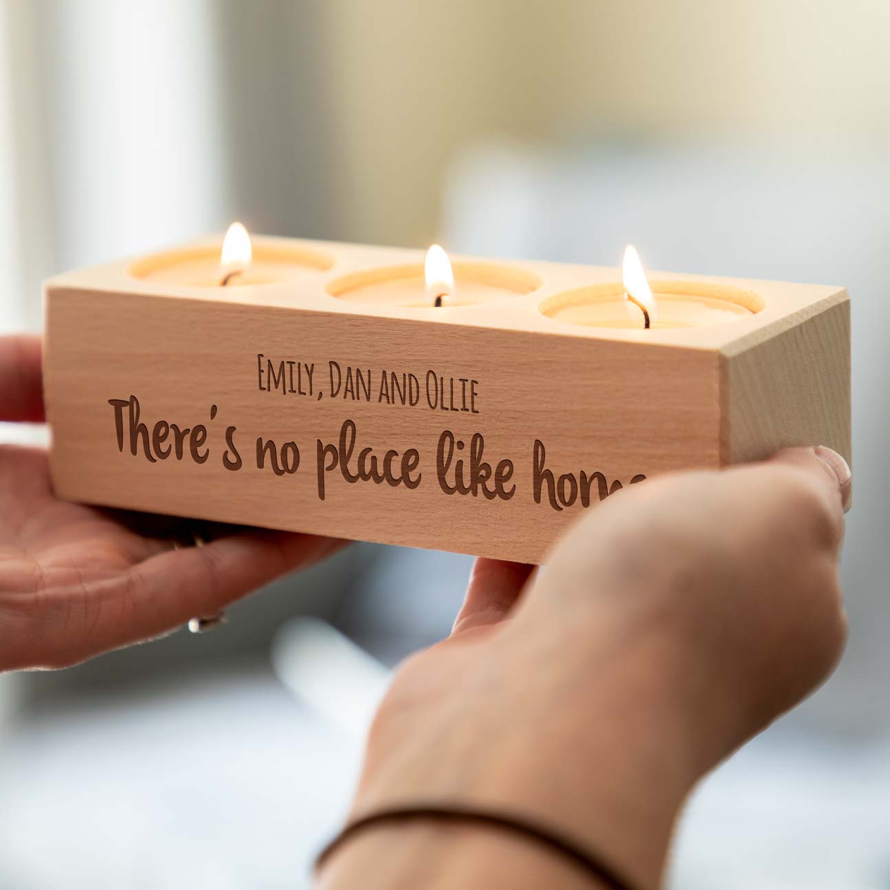 Personalised No Place Like Home Candle Holder