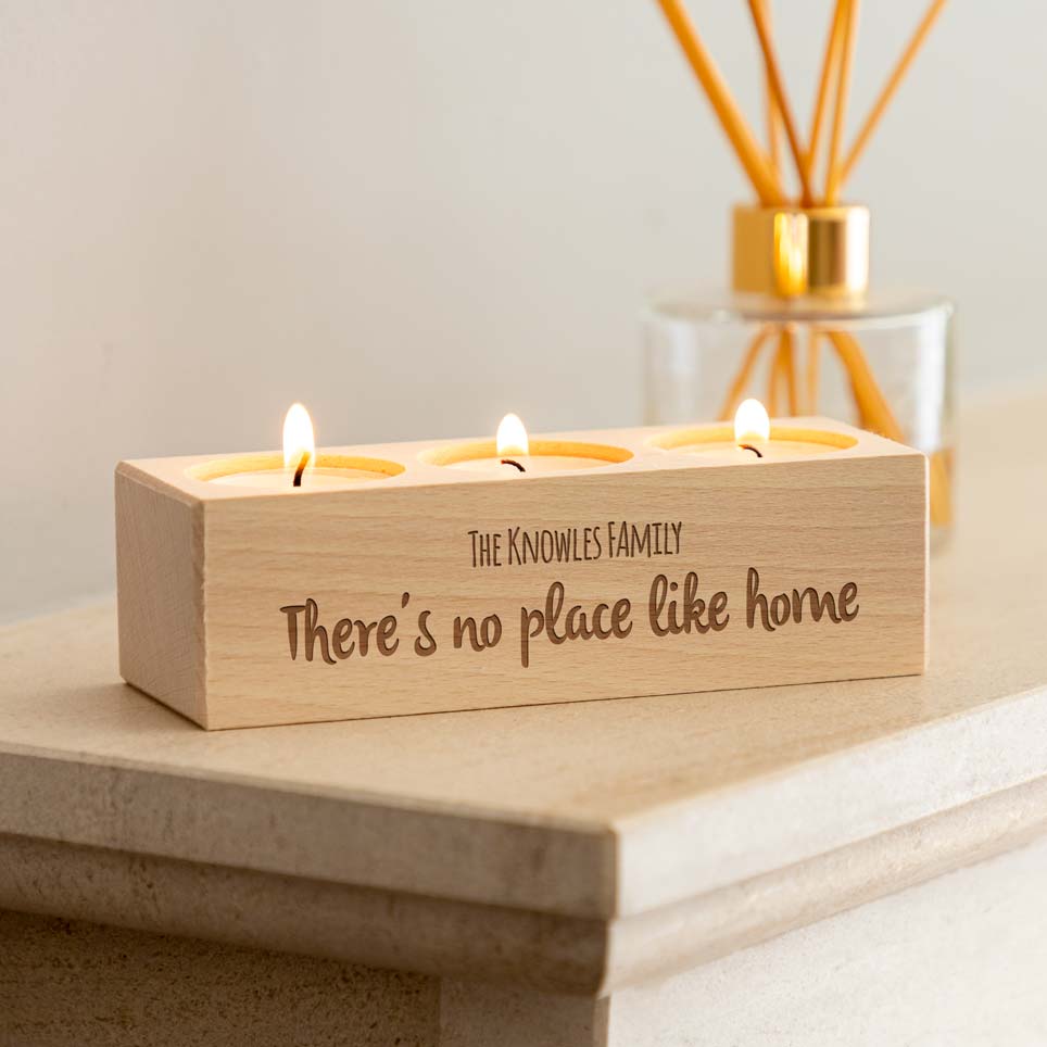 Personalised No Place Like Home Candle Holder