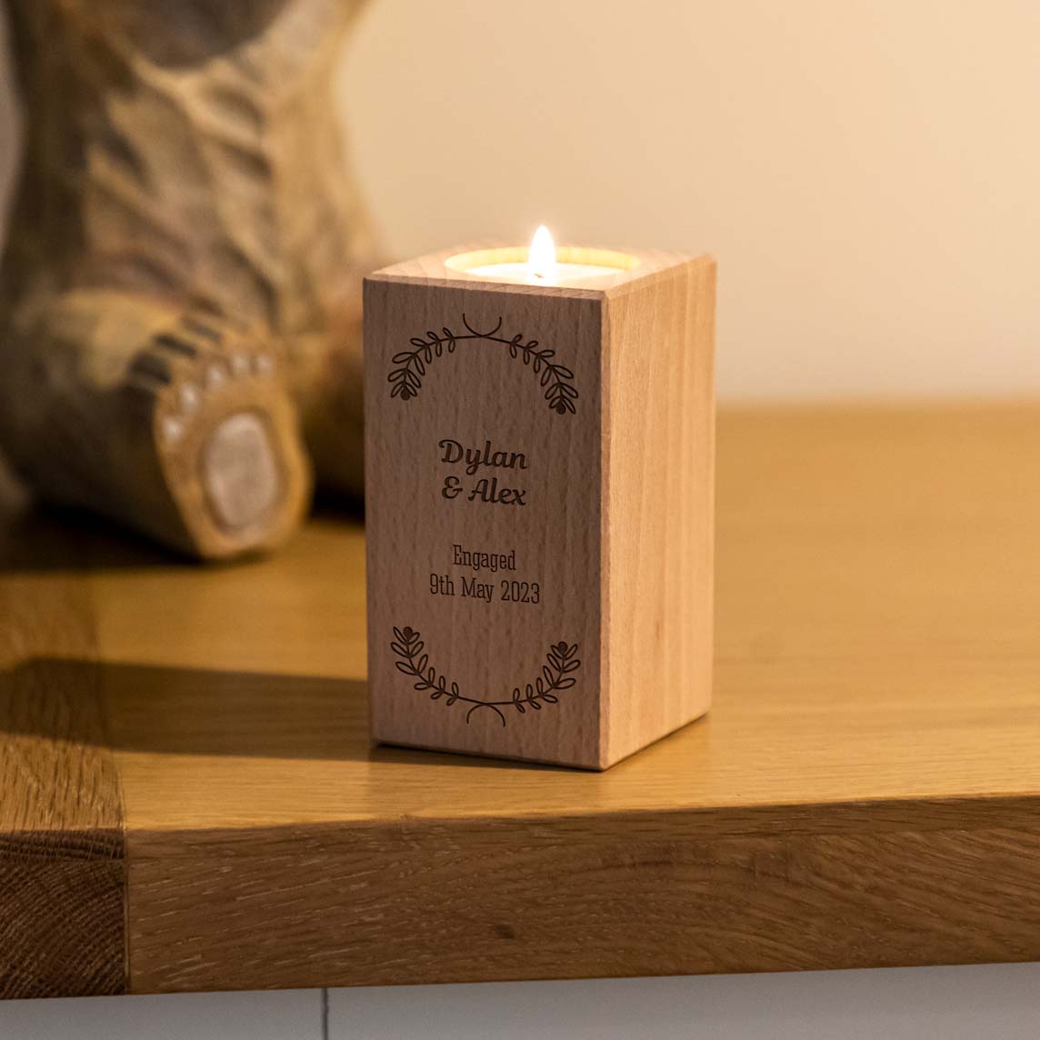 Personalised Engagement Gift Candle Holder