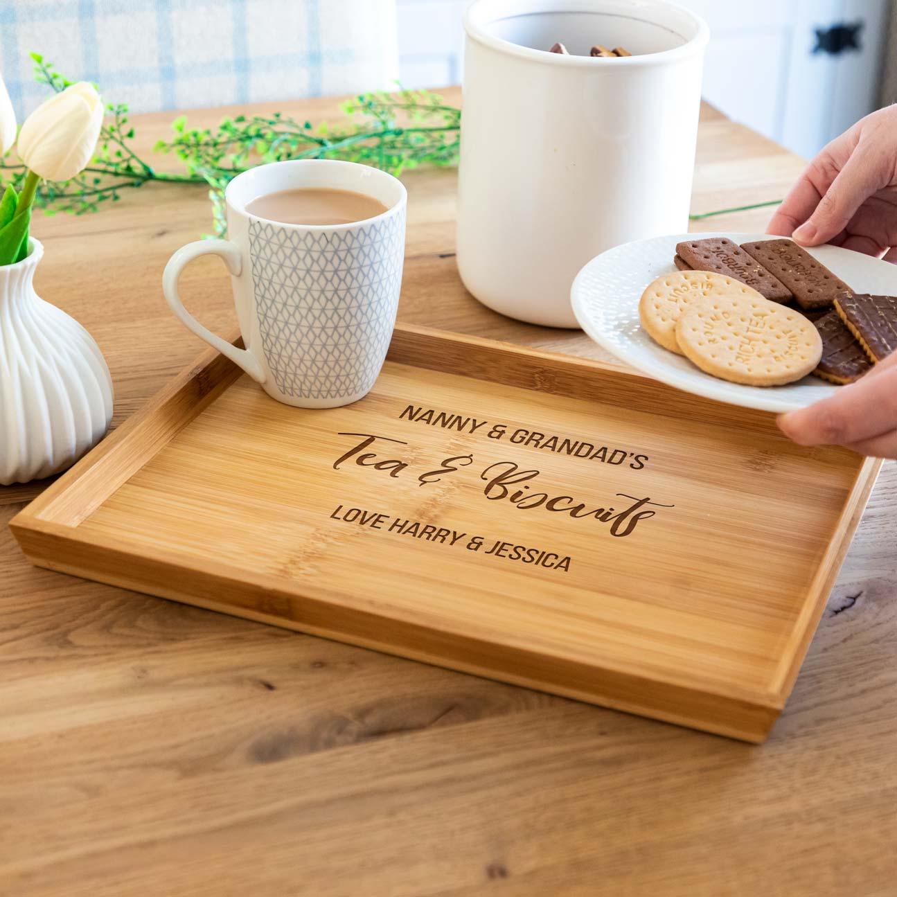 Personalised Tea and Biscuits Serving Tray