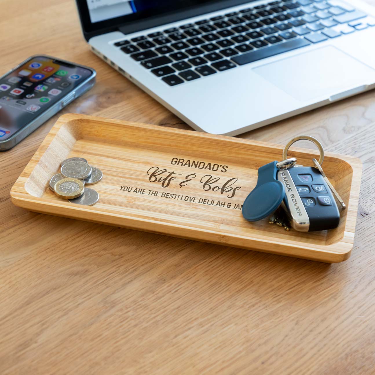 Personalised Bits and Bobs Bamboo Tray