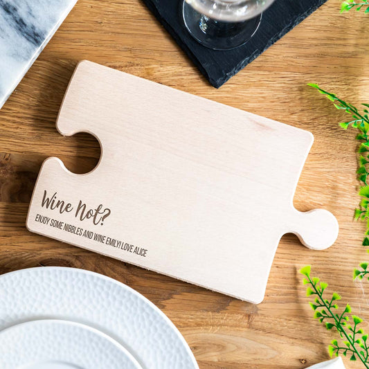 Personalised Wine Not Puzzle Serving Board