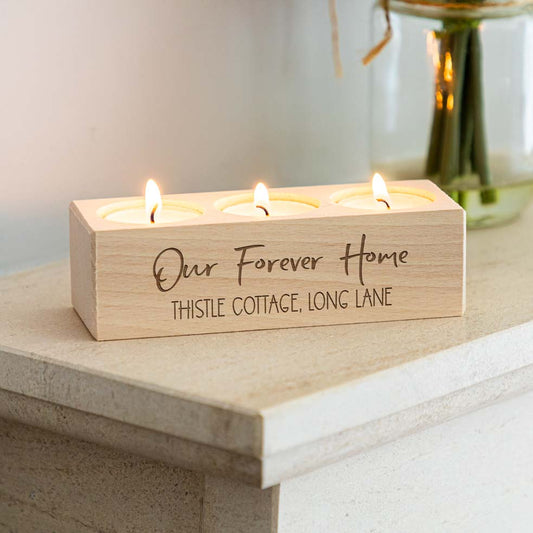 Personalised Forever Home Candle Holder New Home Gift