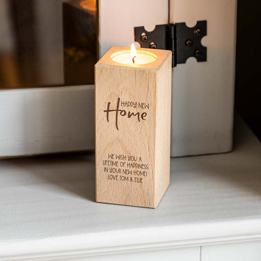 Personalised Happy New Home Gift Candle Holder
