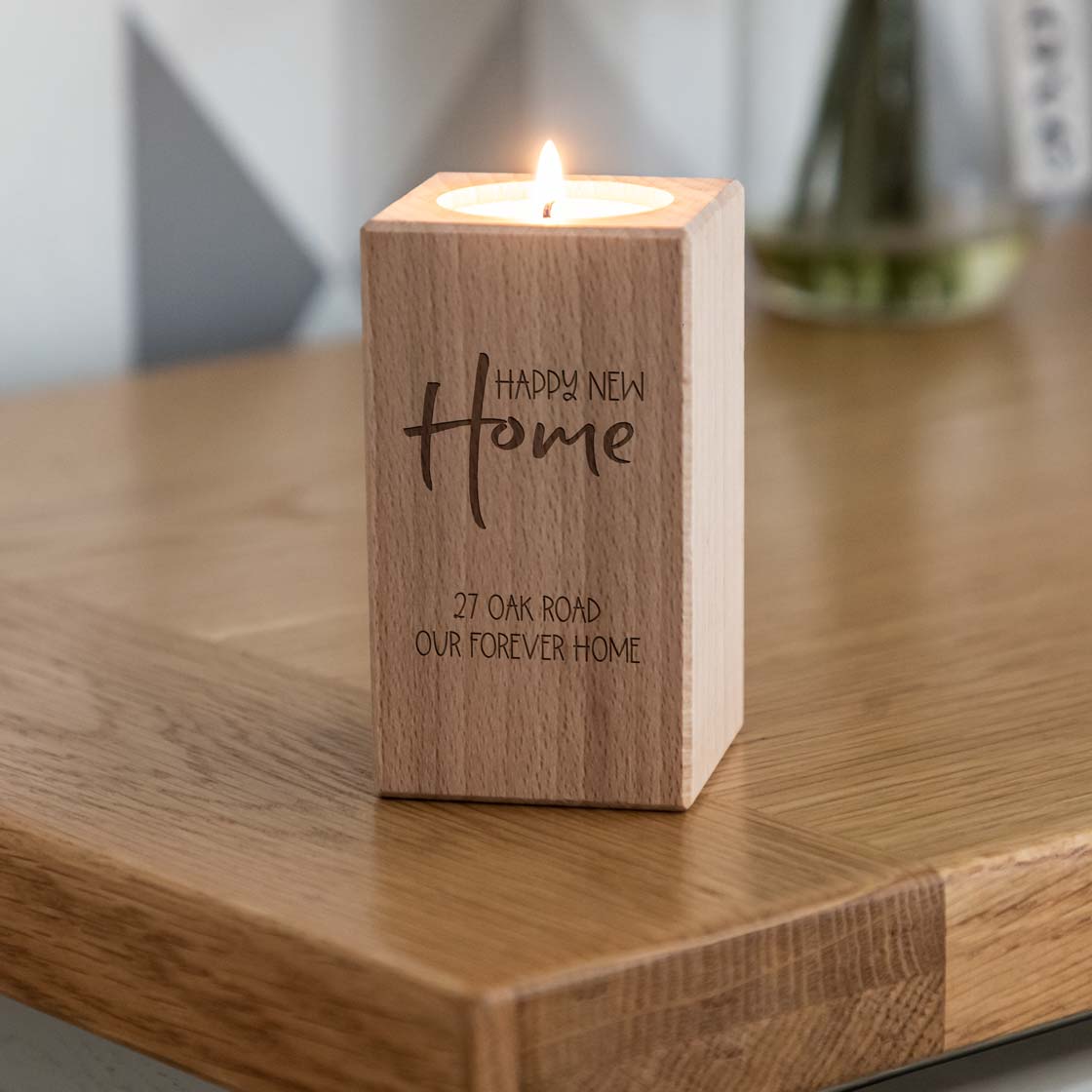 Personalised Happy New Home Gift Candle Holder