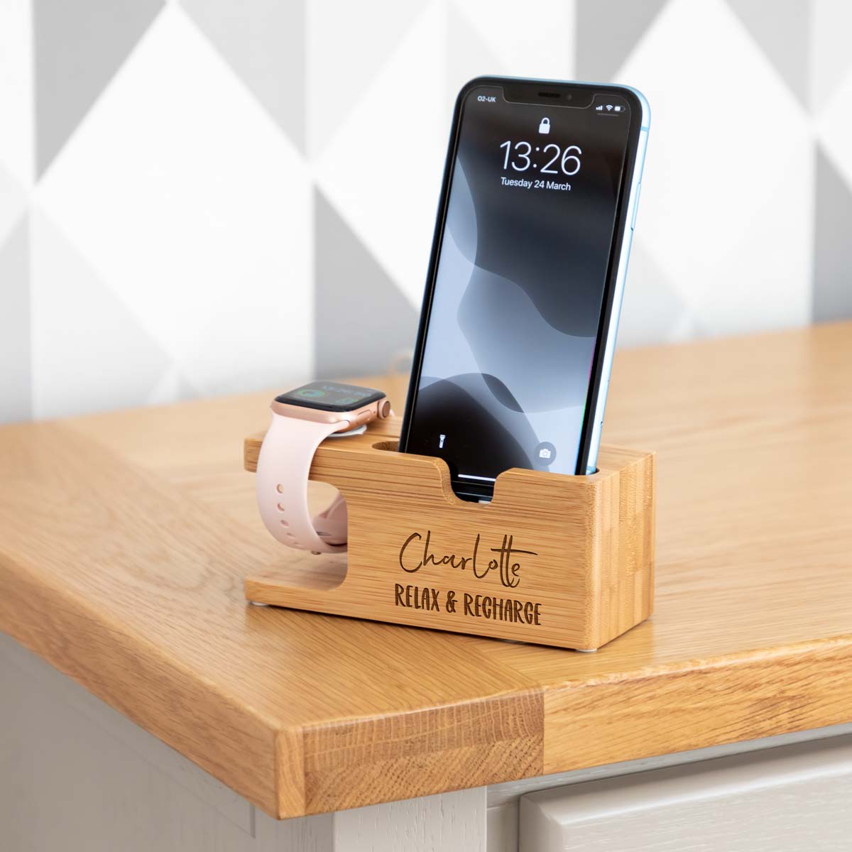 Personalised Relax & Recharge Apple Charging Station