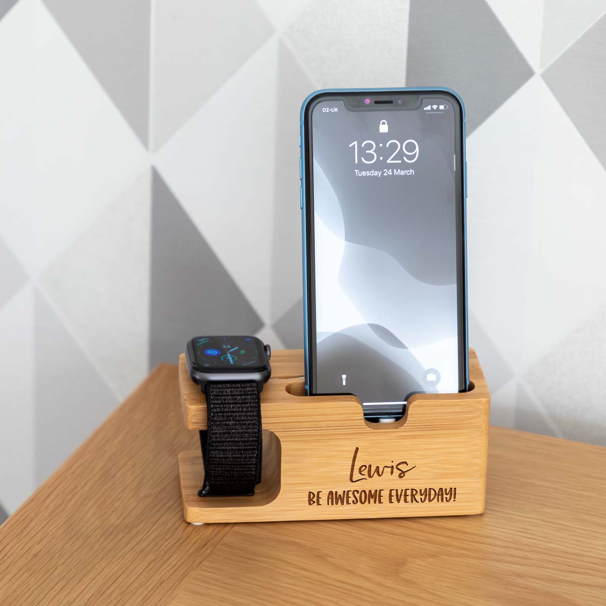 Personalised Be Awesome Everyday Apple Charging Station