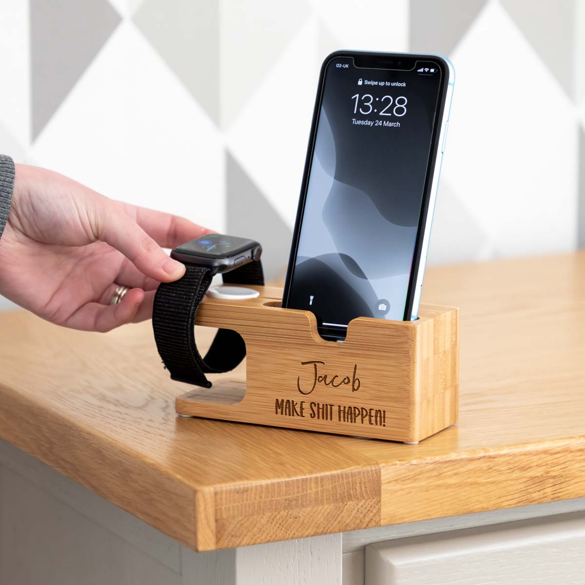 Personalised Apple Charging Station Make Shit Happen