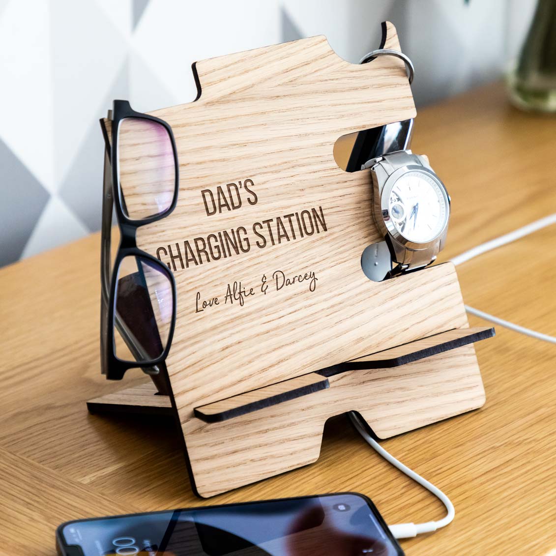 Personalised Multi Accessory Charging Station Stand