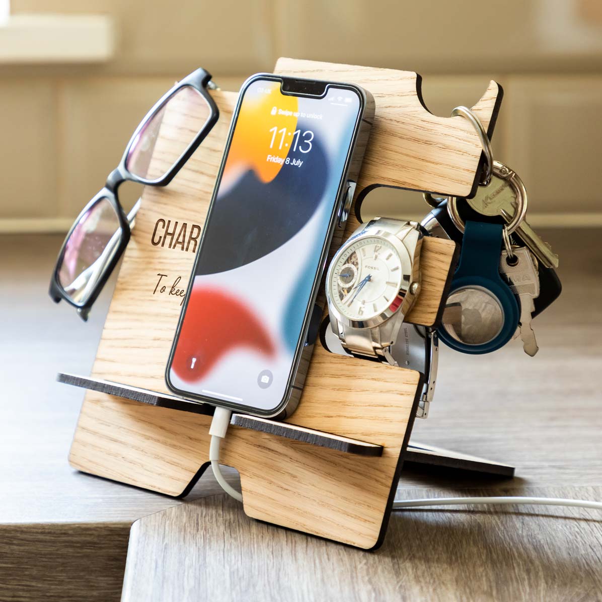 Personalised Multi Accessory Charging Station Stand