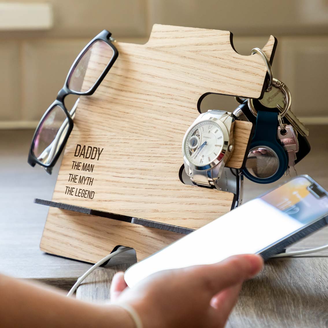 Personalised Smartphone Charging Stand Man Myth Legend