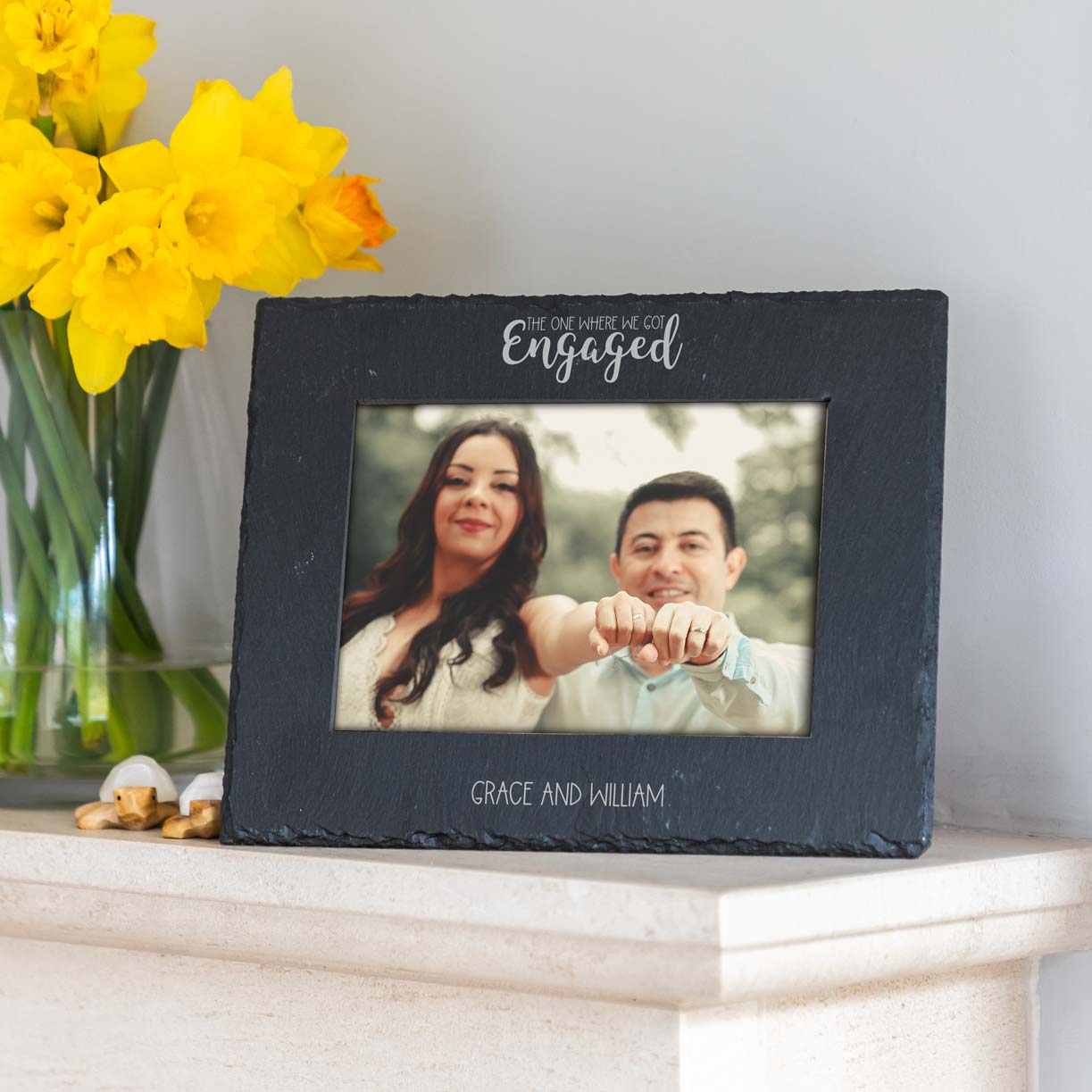 Personalised The One Where We Got Engaged Slate Photo Frame