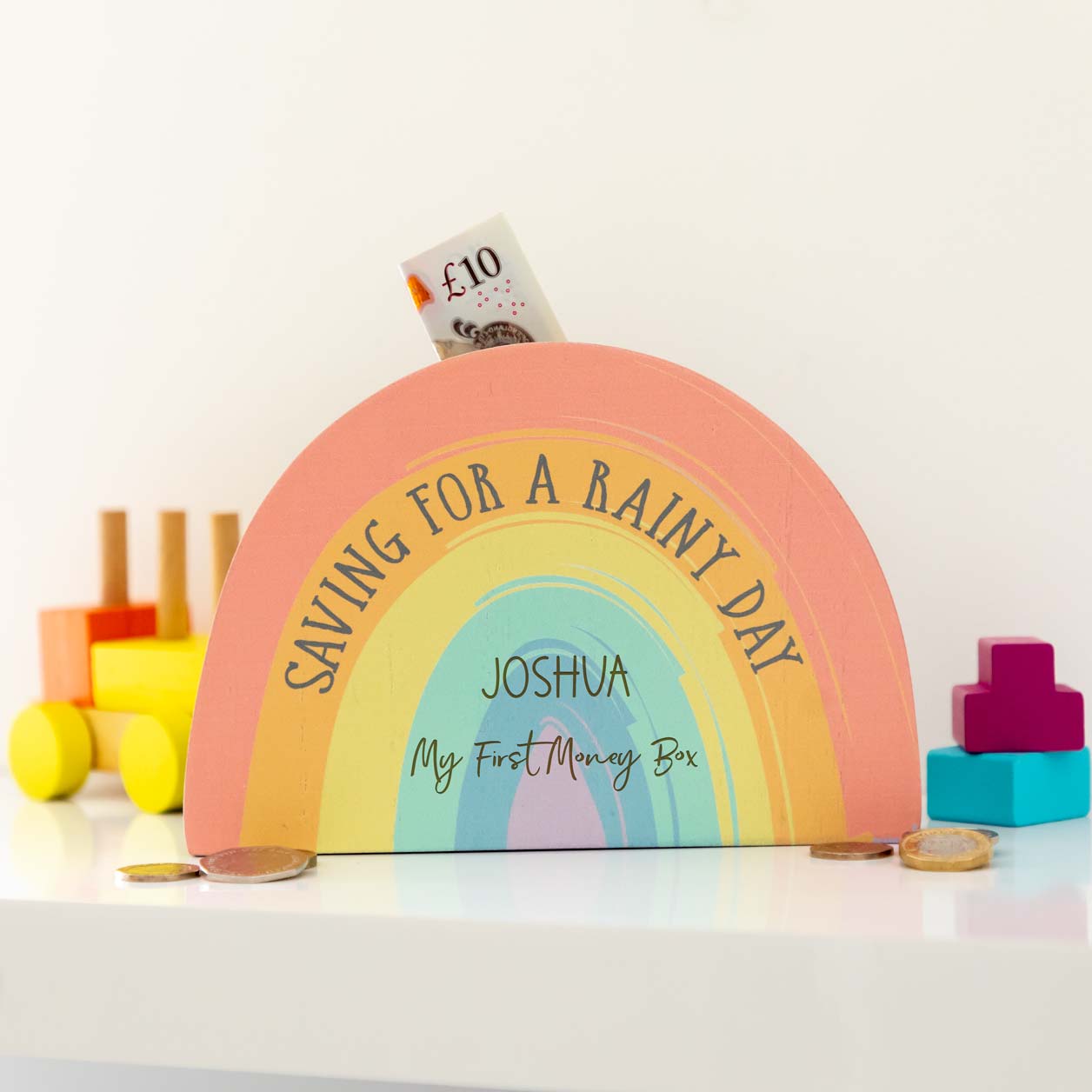 Personalised My First Rainbow Money Box