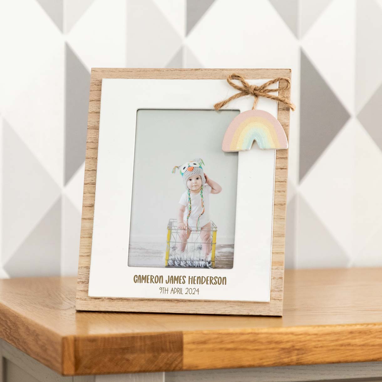 Personalised Rainbow Photo Frame New Baby Gift