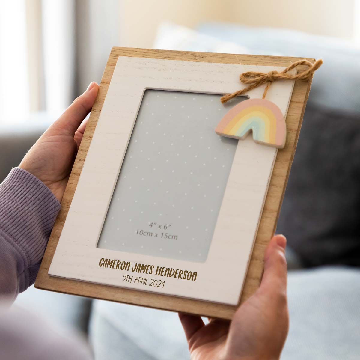 Personalised Rainbow Photo Frame New Baby Gift