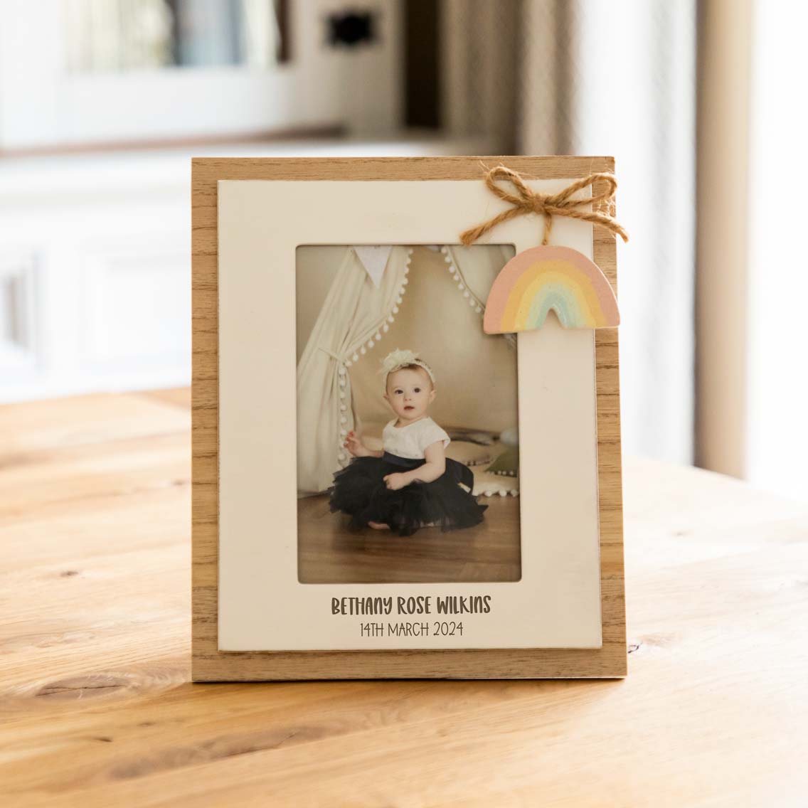 Personalised Rainbow Photo Frame New Baby Gift