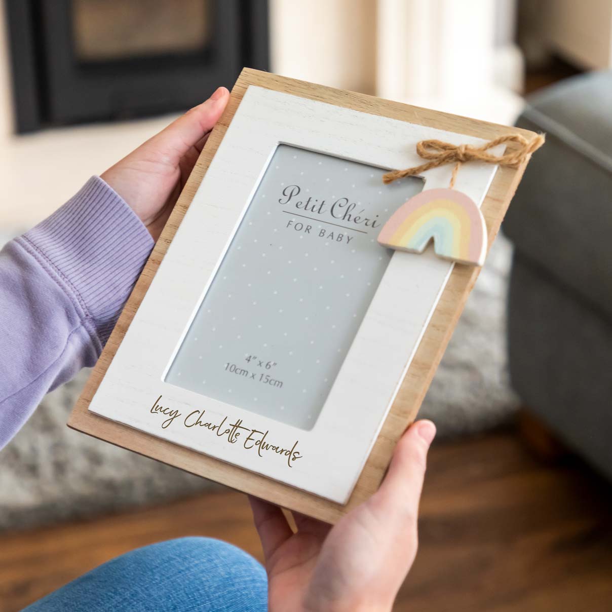 Personalised New Baby Gift Rainbow Photo Frame