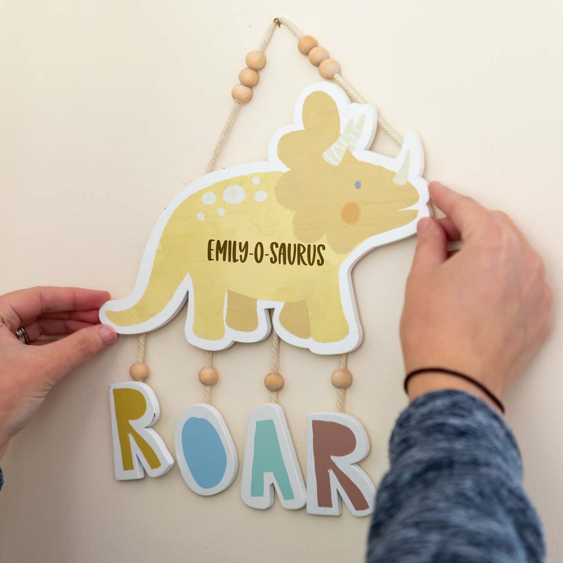 Personalised Name O Saurus Roar Dinosaur Sign