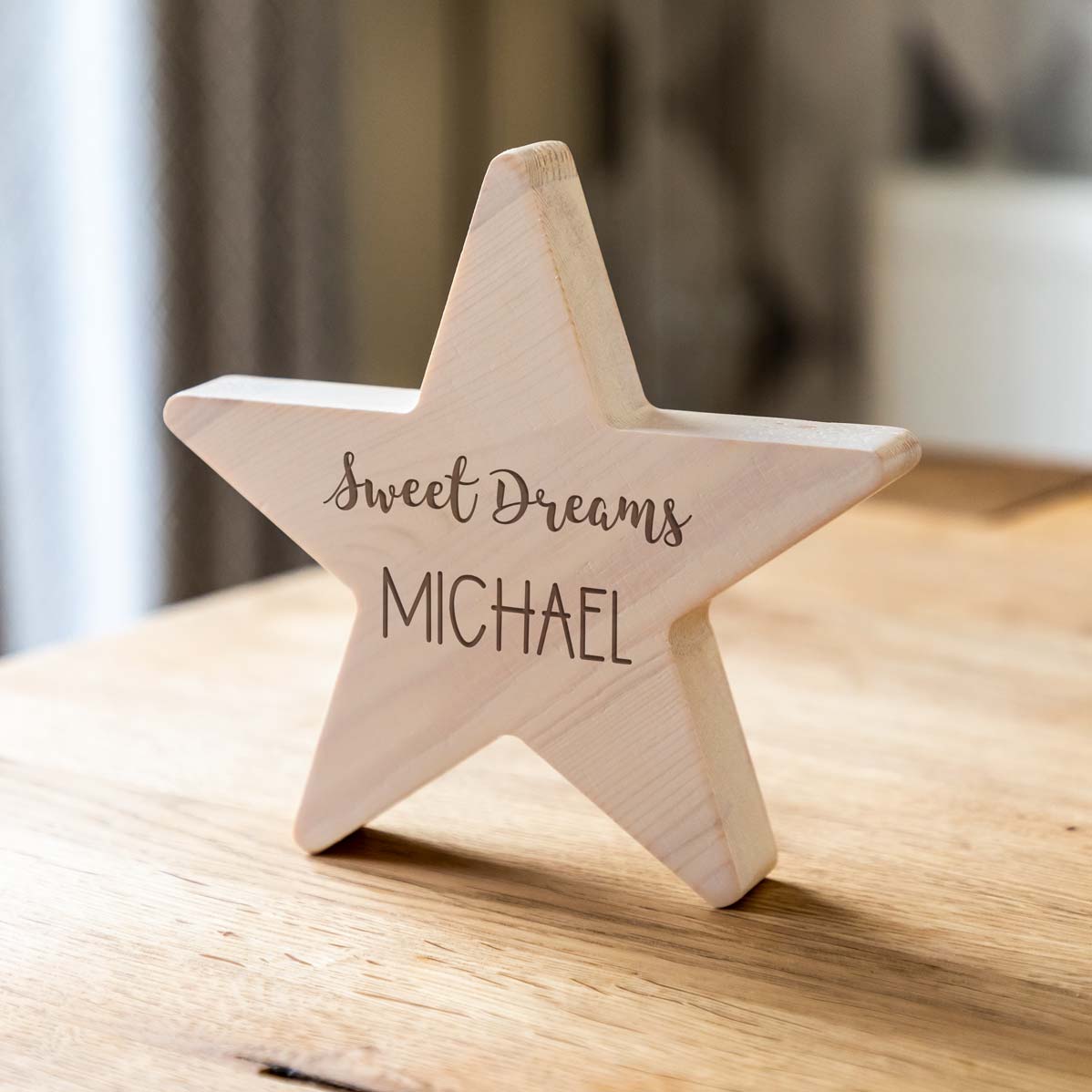 Personalised Sweet Dreams Wood Star New Baby Gift