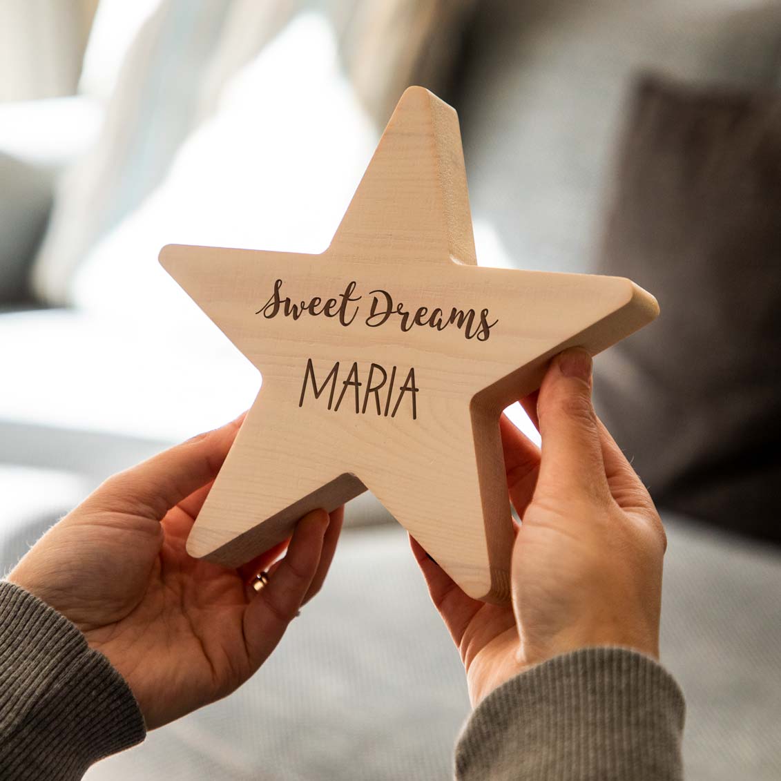 Personalised Sweet Dreams Wood Star New Baby Gift