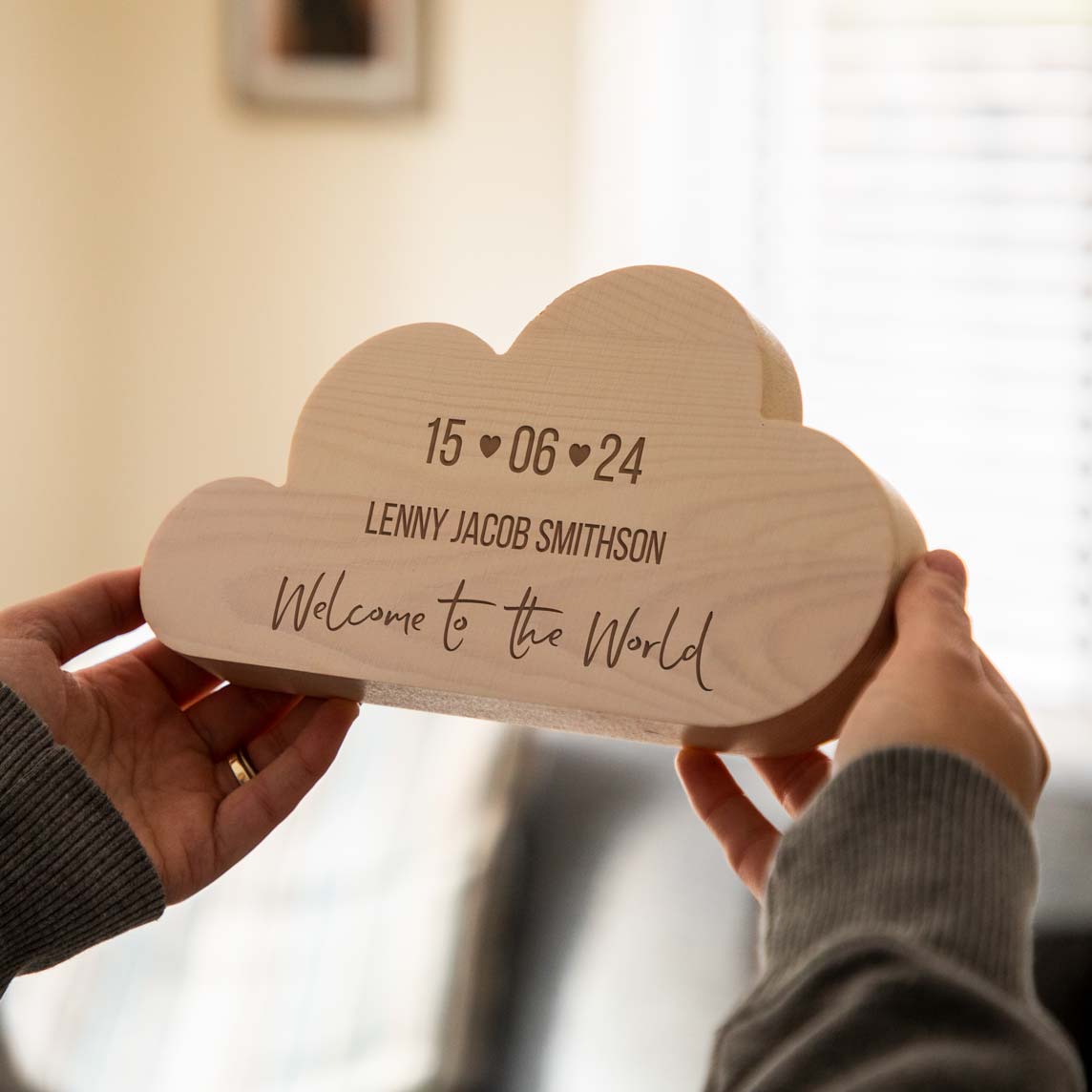 Personalised Welcome To The World Wood Cloud