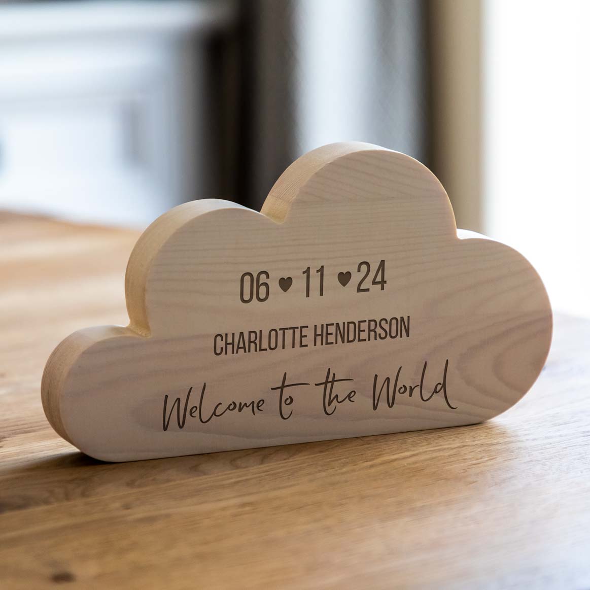 Personalised Welcome To The World Wood Cloud