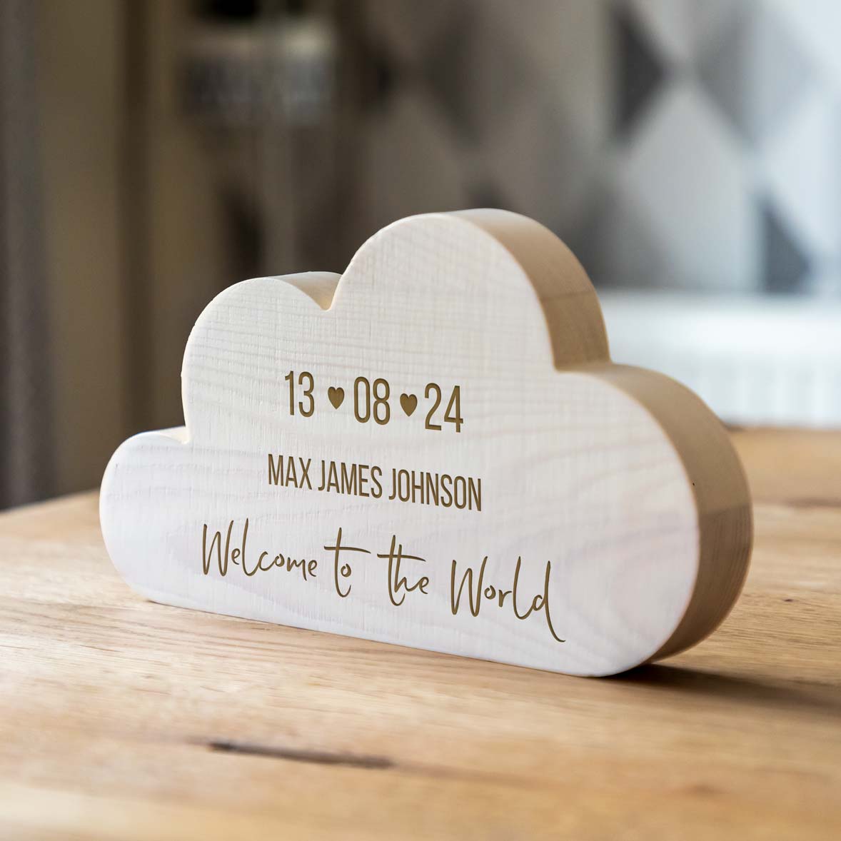 Personalised Welcome To The World Wood Cloud