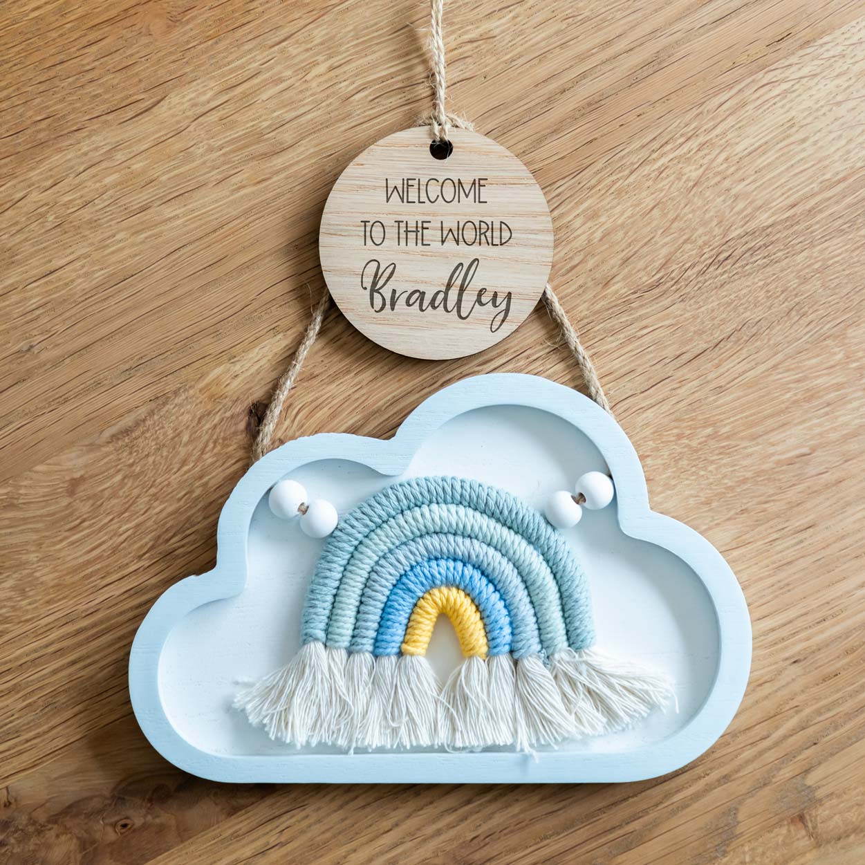 Personalised Welcome To The World Cloud Nursery Sign