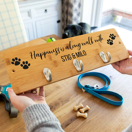 Personalised Dog Lead Hook and Accessories Holder