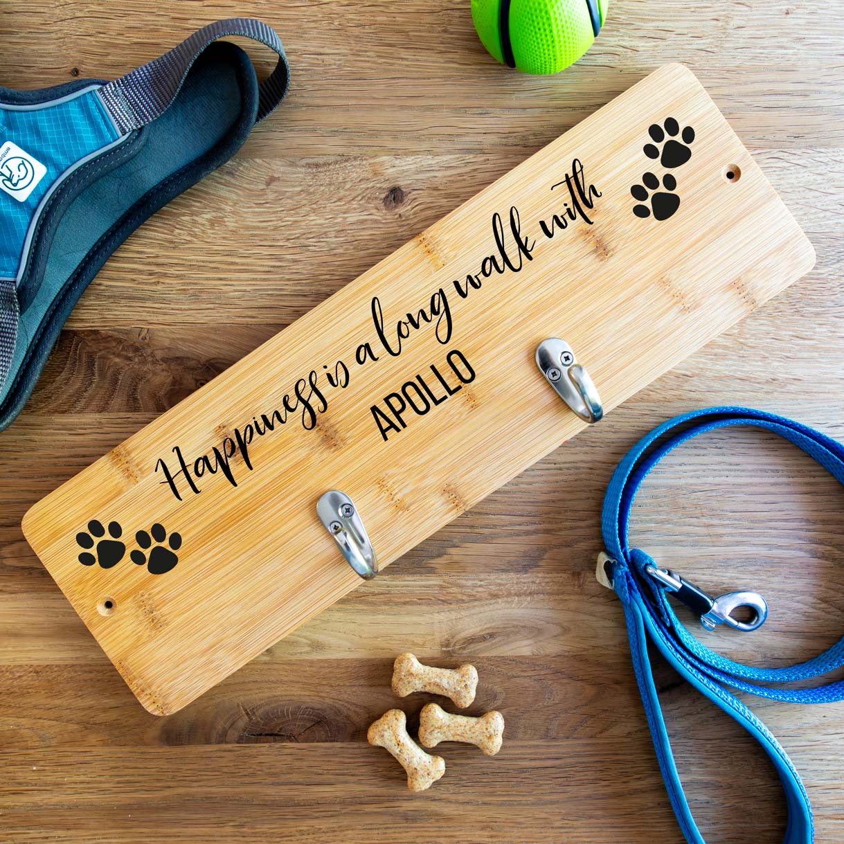 Personalised Dog Lead Hook and Accessories Holder