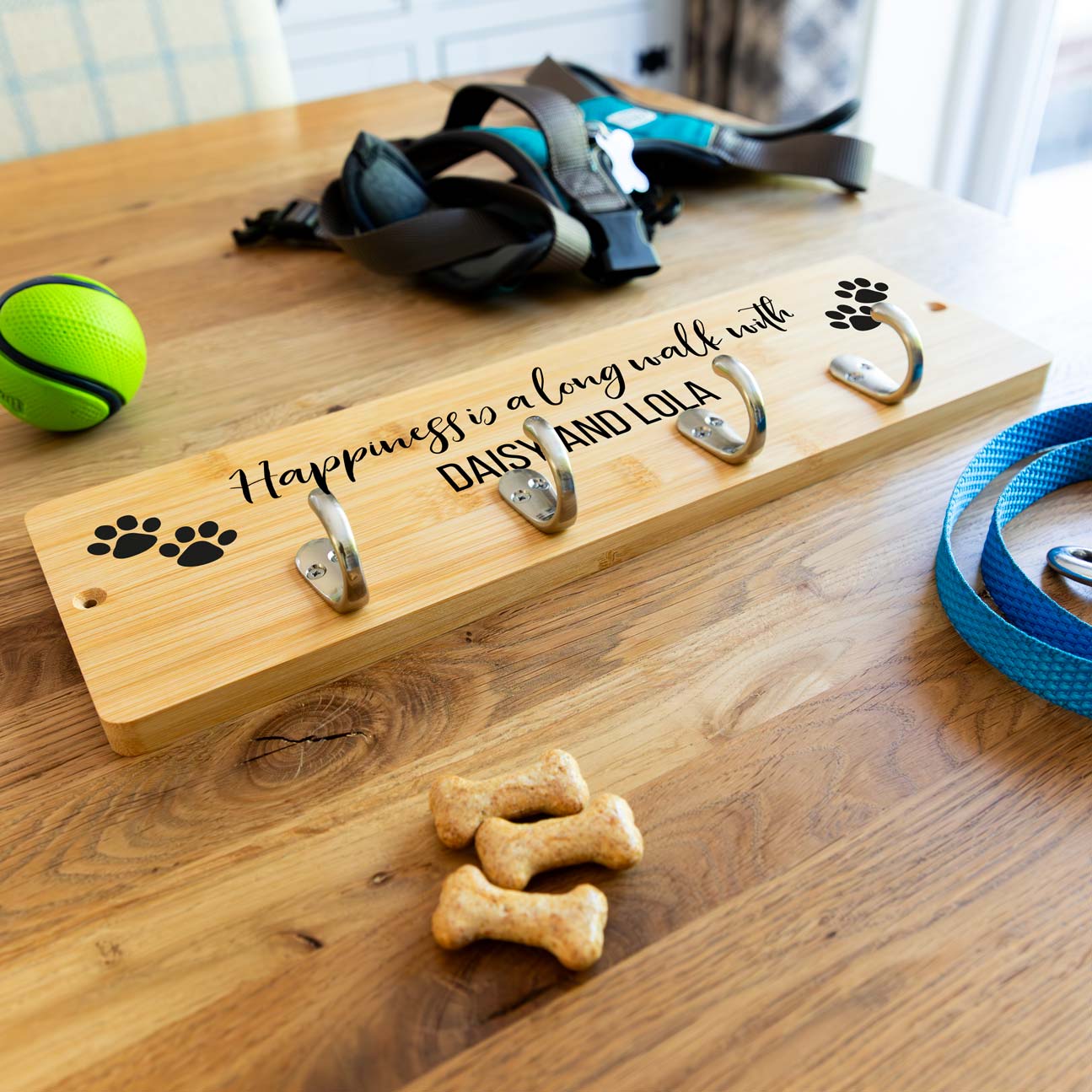 Personalised Dog Lead Hook and Accessories Holder