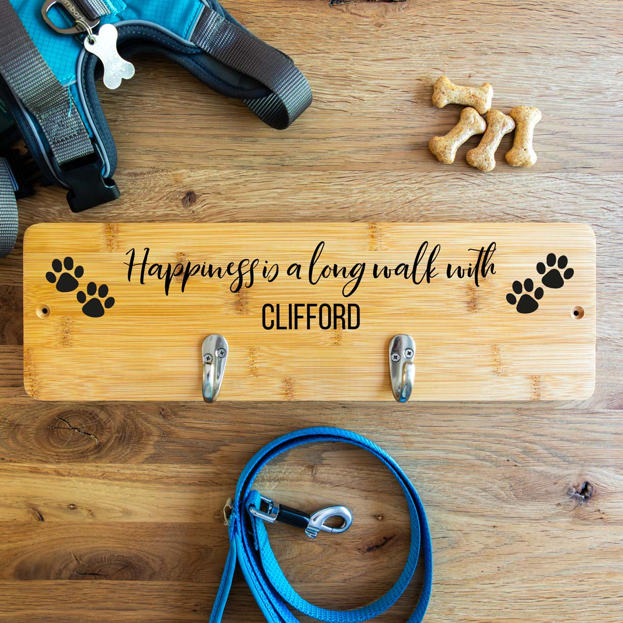 Personalised Dog Lead Hook and Accessories Holder