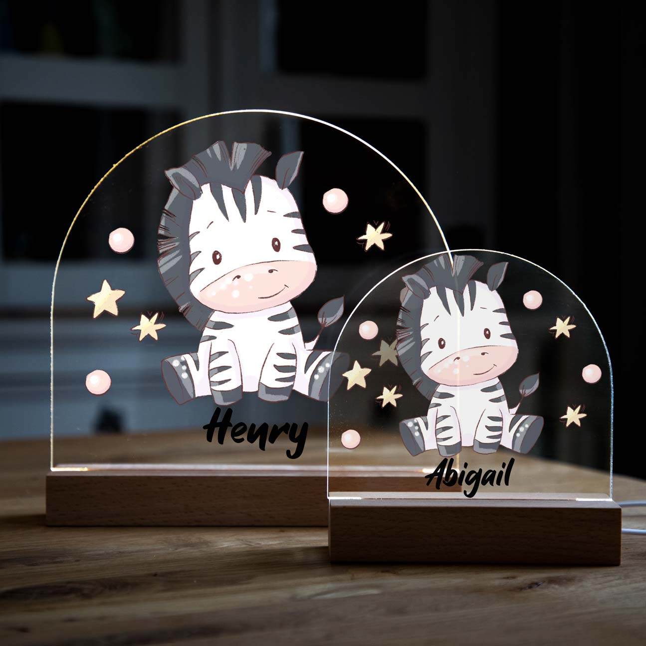 Personalised Zebra Night Light