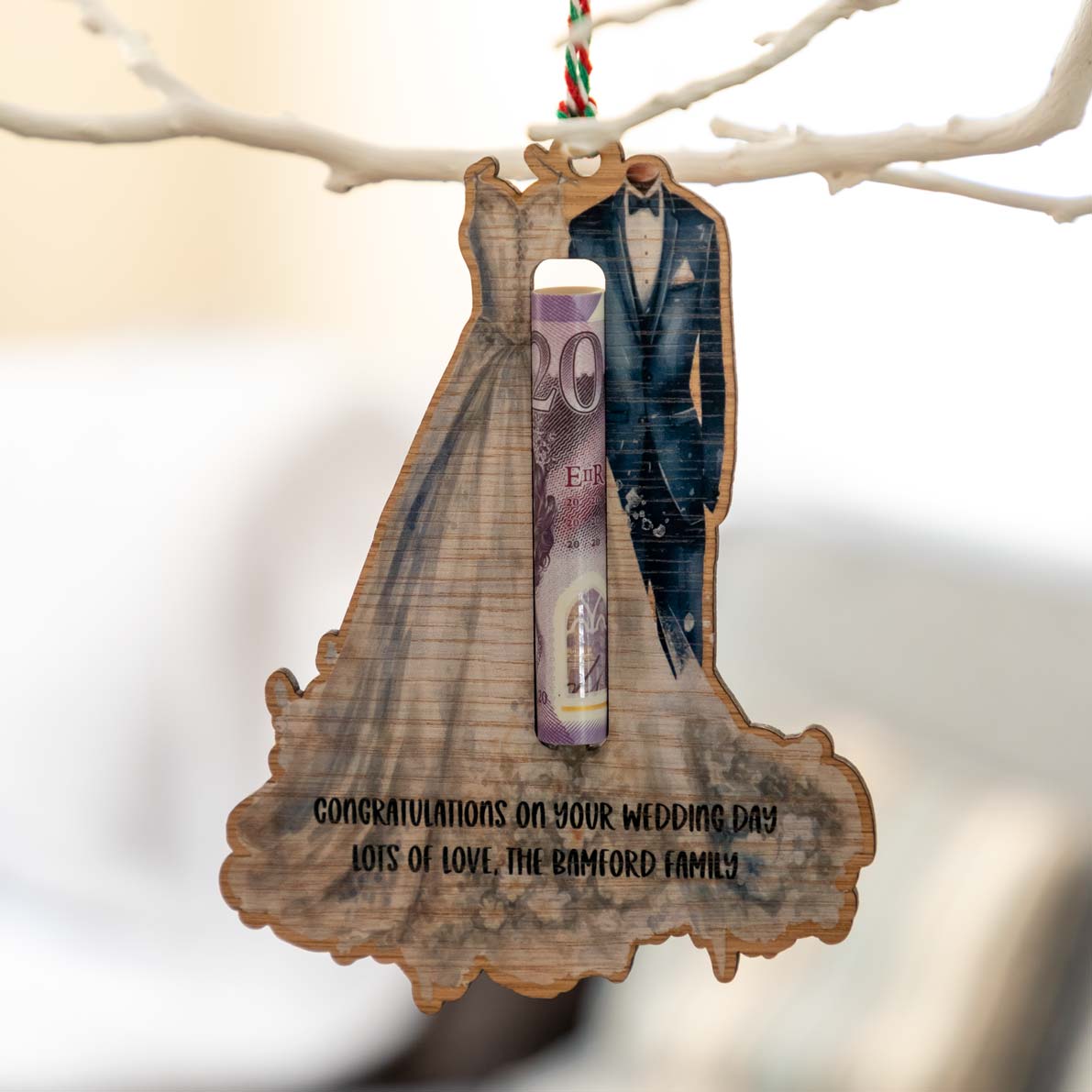 Personalised Wedding Money Gift Holder Bride and Groom