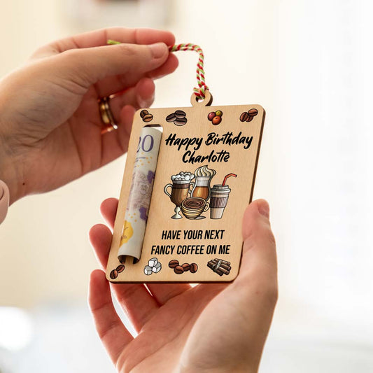 Personalised Coffee Money Gift Holder