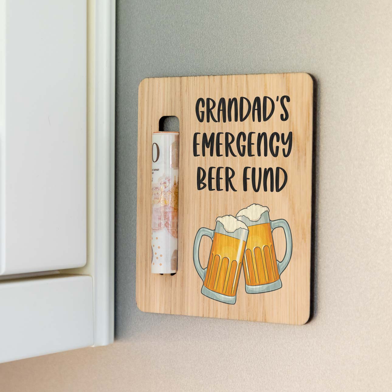 Personalised Emergency Beer Fund Money Holder Magnet