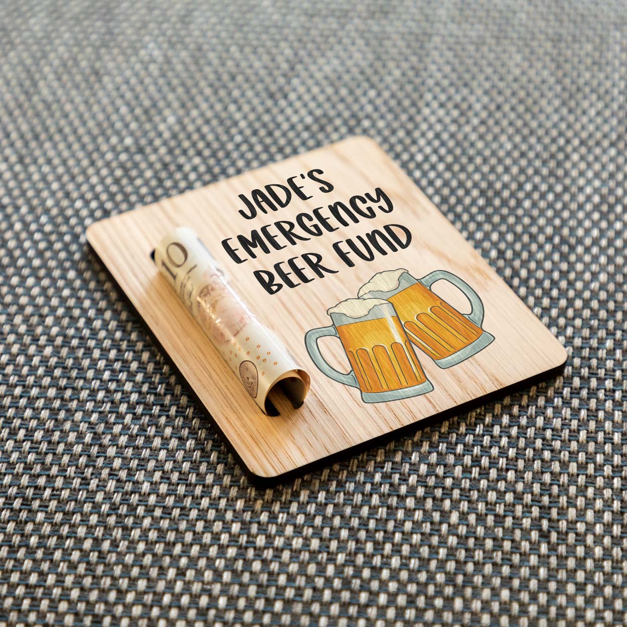 Personalised Emergency Beer Fund Money Holder Magnet