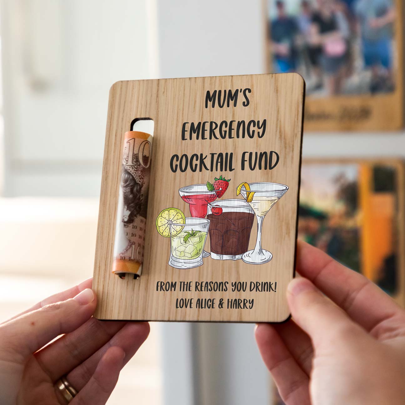 Personalised Emergency Cocktail Fund Money Holder Magnet