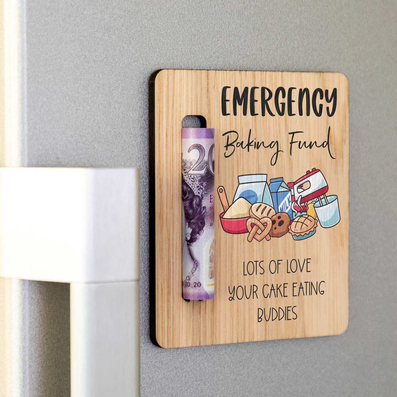 Personalised Emergency Baking Fund Money Holder Magnet