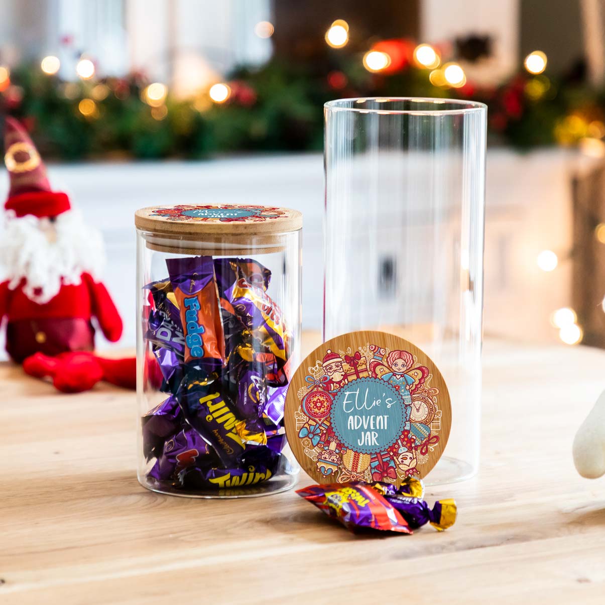 Personalised Christmas Advent Calendar Treat Jar