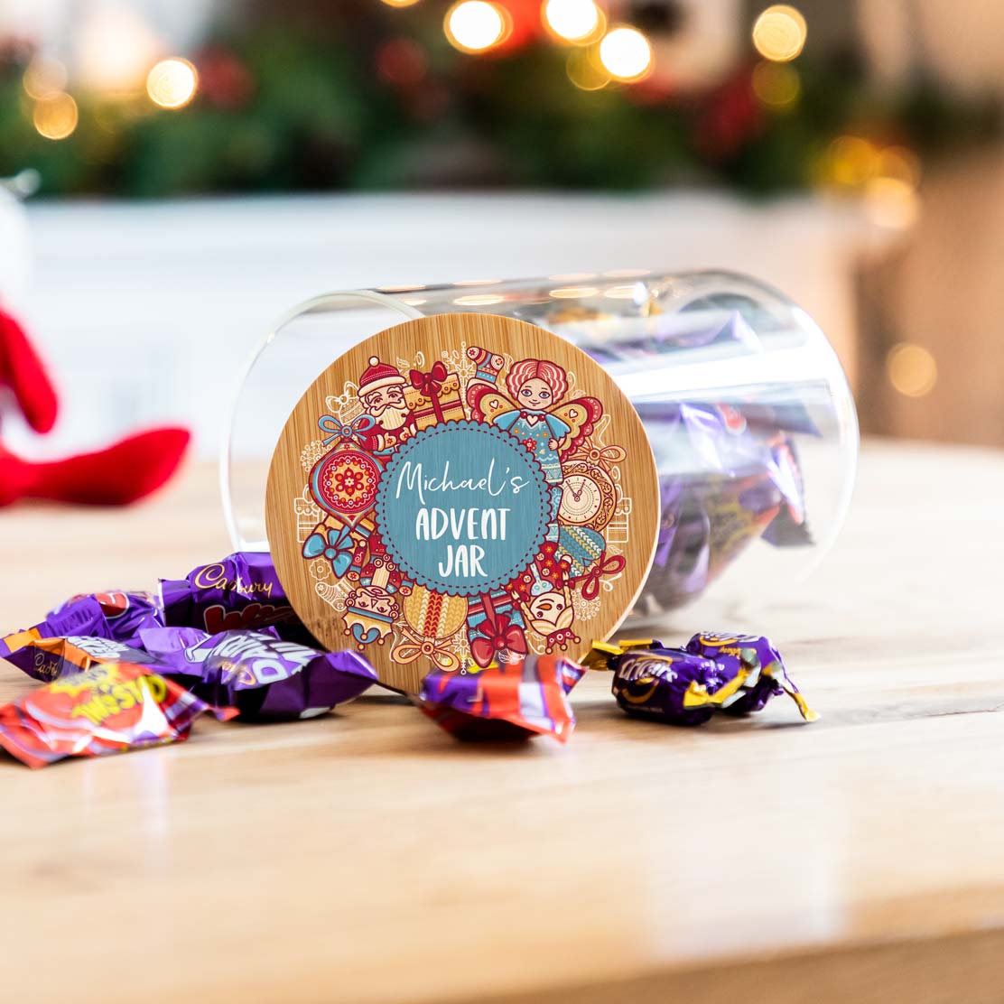 Personalised Christmas Advent Calendar Treat Jar