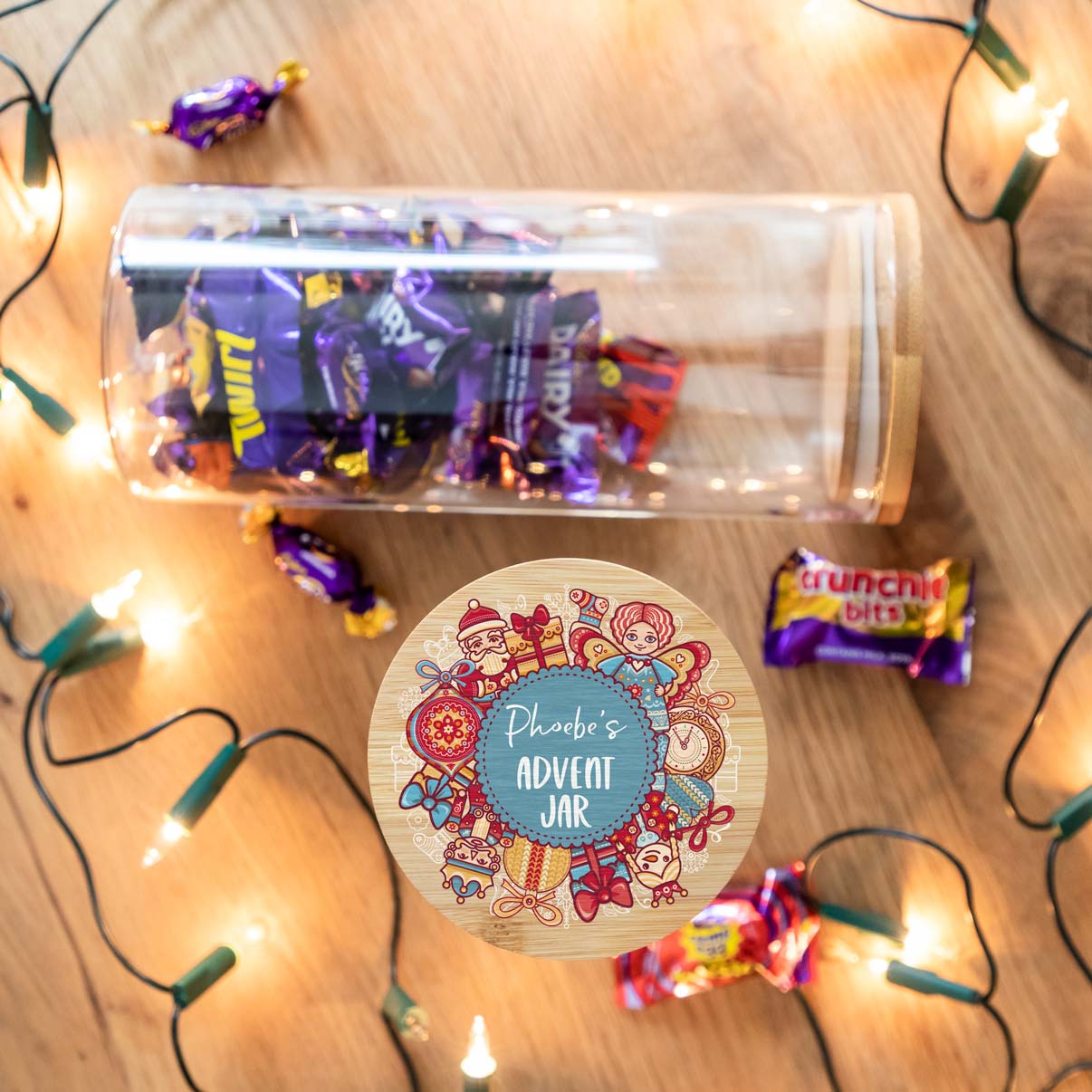 Personalised Christmas Advent Calendar Treat Jar