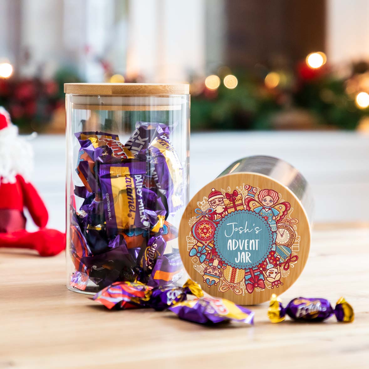 Personalised Christmas Advent Calendar Treat Jar