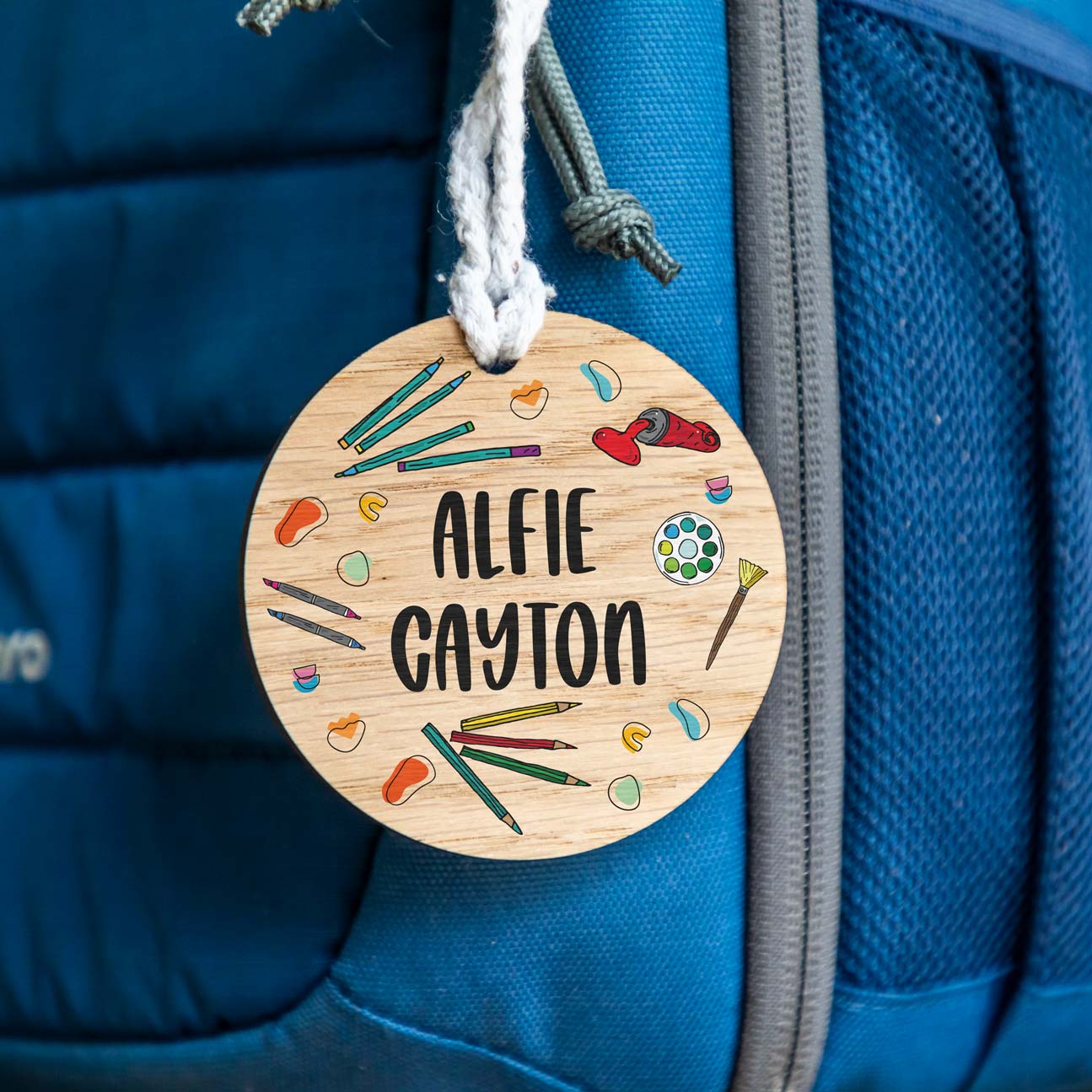 Personalised School Bag Tag Artist