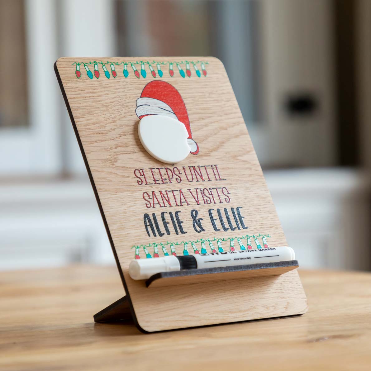 Personalised Santa Christmas Countdown Magnet or Stand