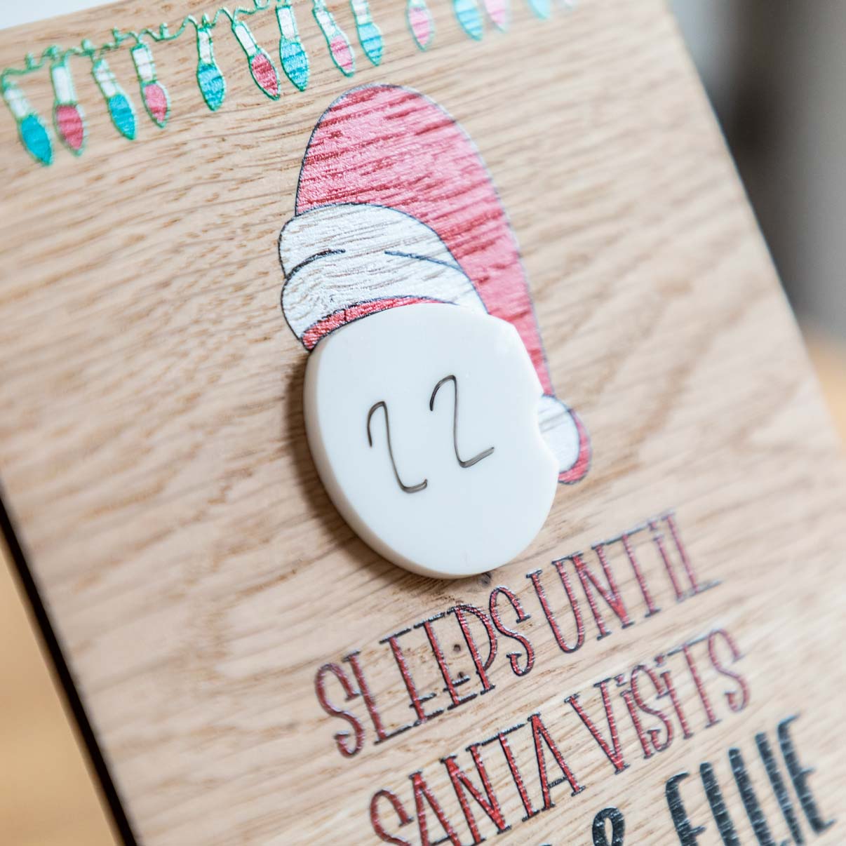 Personalised Santa Christmas Countdown Magnet or Stand