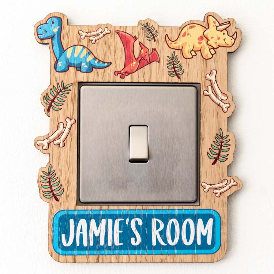 Personalised Dinosaur Light Switch Surround