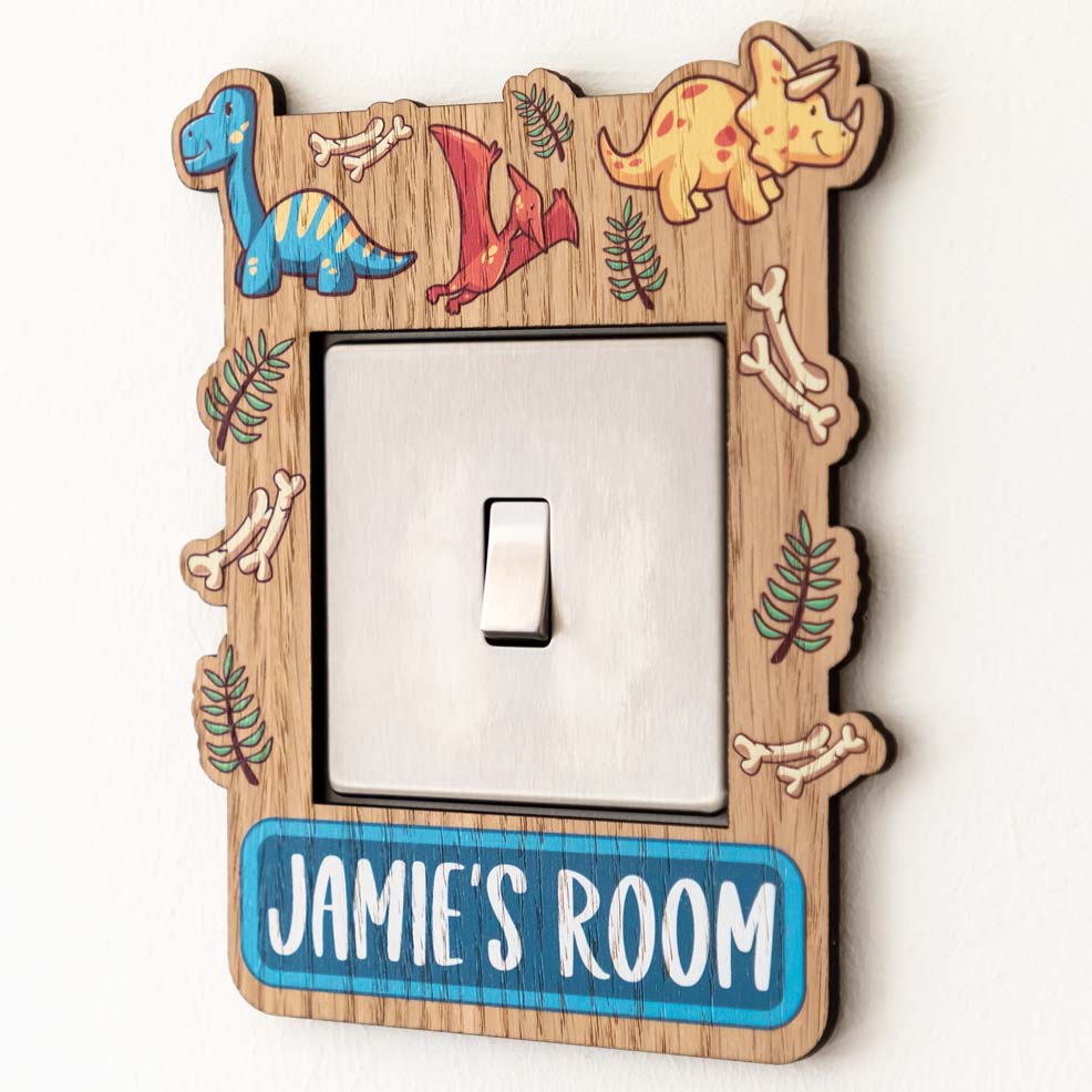 Personalised Dinosaur Light Switch Surround